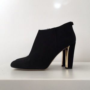 Kate spade suede black ankle booties